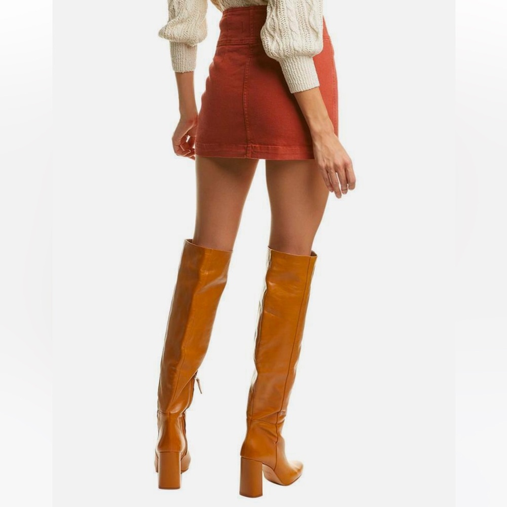 NWT Free People Virgo Jean Mini Skirt Primrose Waist 29 Zipper Front Boho - Picture 4 of 16